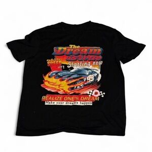 Black SHEIN Graphic Racing T-Shirt The dream is true